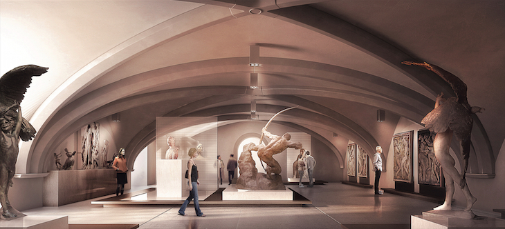 Rendering of the Bourdelle room at the Ingres Bourdelle Museum