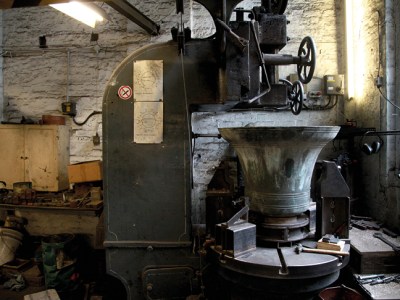 Interior of the Whitechapel Bell Foundry, London, photographed in 2014.