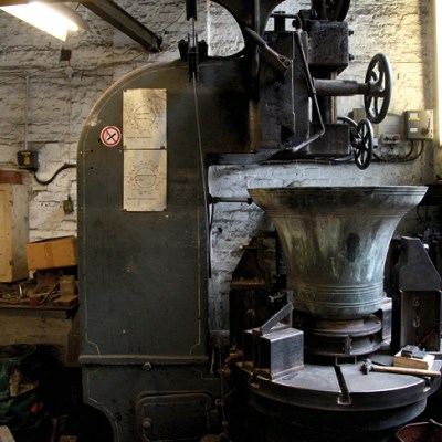 Interior of the Whitechapel Bell Foundry, London, photographed in 2014.