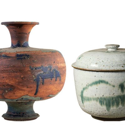 Aizuhongo ware covered container (20th century), Japan. Japan Folk Crafts Museum, Tokyo