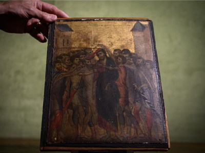 The Mocking of Christ, thought to have been painted by Cimabue, will be auctioned at Senlis on 27 October.