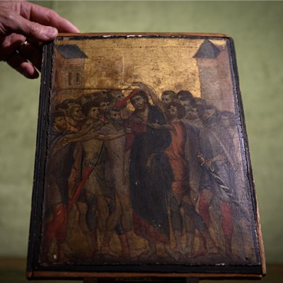 The Mocking of Christ, thought to have been painted by Cimabue, will be auctioned at Senlis on 27 October.