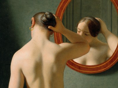 Woman Standing in Front of a Mirror (detail; 1841), C. W. Eckersberg.