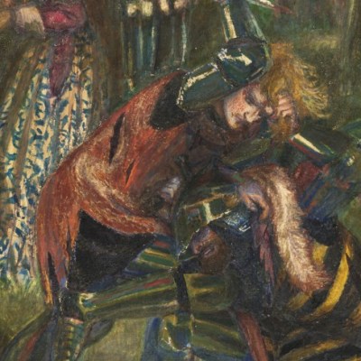 The Death of Breuse sans Pitié (detail; 1857; retouched 1865), Dante Gabriel Rossetti.