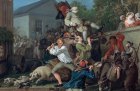 The Humours of an Election, 4: Chairing the Member (detail; 1754–55), William Hogarth.