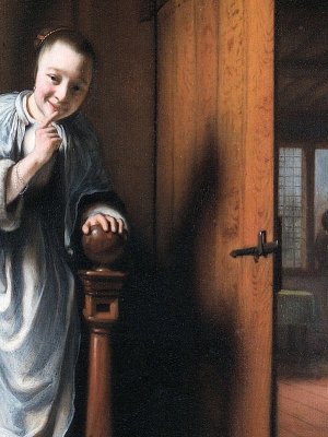 The Eavesdropper (detail; c. 1656), Nicolaes Maes. The Wellington Collection, Apsley House (English Heritage), London