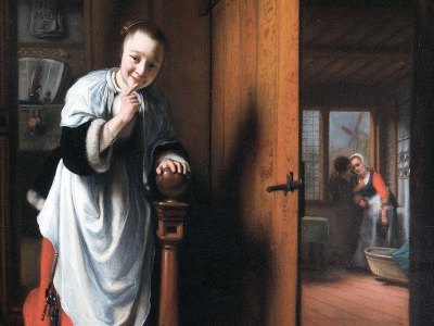 The Eavesdropper (detail; c. 1656), Nicolaes Maes. The Wellington Collection, Apsley House (English Heritage), London
