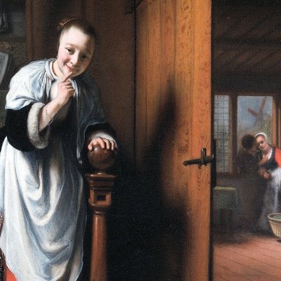 The Eavesdropper (detail; c. 1656), Nicolaes Maes. The Wellington Collection, Apsley House (English Heritage), London