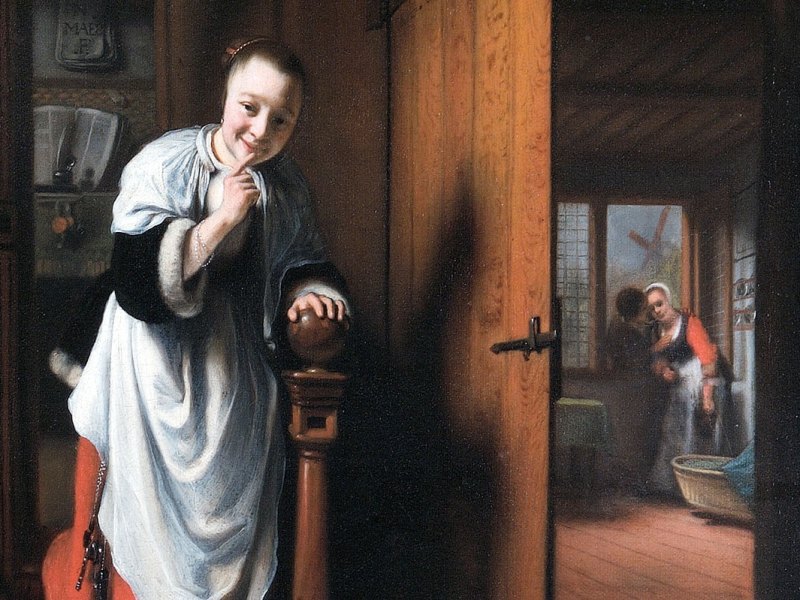 The Eavesdropper (detail; c. 1656), Nicolaes Maes. The Wellington Collection, Apsley House (English Heritage), London