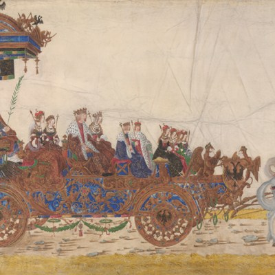 The triumphal car of the Emperor with his family (detail), from Triumphal Procession of Emperor Maximilian I (c. 1512–15), Albrecht Altdorfer. Albertina Museum, Vienna