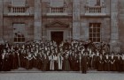 Photograph from 1904/06 of ‘Steamboat ladies’ – women students from Cambridge who were awarded degrees by Trinity College Dublin in the 1900s. Girton College, Cambridge