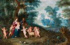 Landscape with Holy Family (detail; c. 1630), Jan Bruegel II and Pieter van Avont. Caretto & Occhinegro