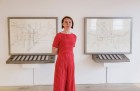 Bertille Bak below in front of her works at the Mario Merz Prize finalist group exhibition