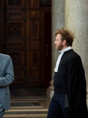 Pierre Le Guennec (left) leaving the courthouse in Lyon with his lawyers on September 24, 2019. Photo: Romain Lafabrègue/AFP via Getty Images