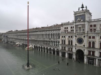 Flooding in St Mark’s Square, Venice, on 13 November 2019.