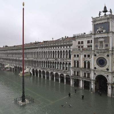 Flooding in St Mark’s Square, Venice, on 13 November 2019.