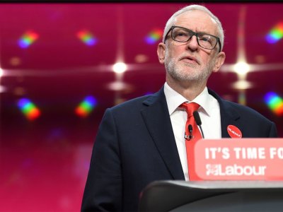 Jeremy Corbyn at the launch of the Labour party election manifesto in Birmingham on 21 November 2019.