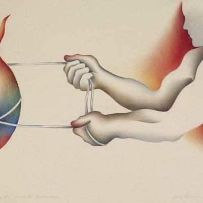 Driving the World to Destruction (1983), from the Powerplay series (1983–87), Judy Chicago.