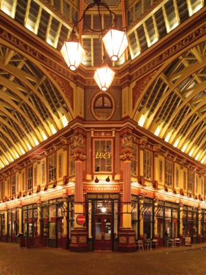 Leadenhall Market in the City of London, designed by Horace Jones (1819–87) and opened in 1881 (photo: 2011).