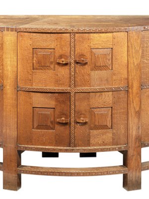 Demi-lune sideboard (c. 1902–05), Ernest Gimson. Marchmont House, Duns.
