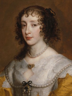 Queen Henrietta Maria (detail; 1636), Anthony van Dyck.