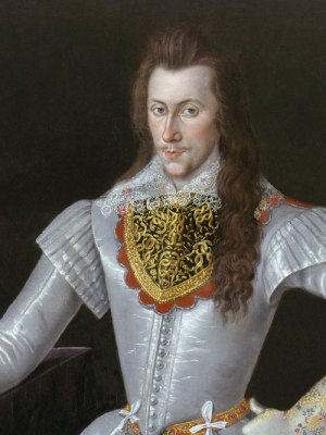 Henry Wriothesley, 3rd Earl of Southampton (1573–1624) (detail; c. 1593–97), unknown artist.