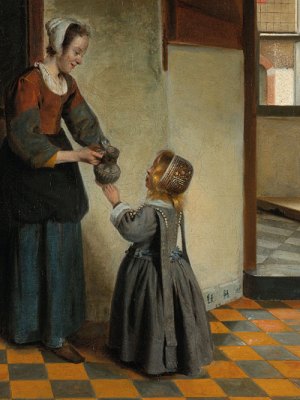 Woman with a Child in a Pantry (detail; c. 1656–60), Pieter de Hooch. Rijksmuseum, Amsterdam