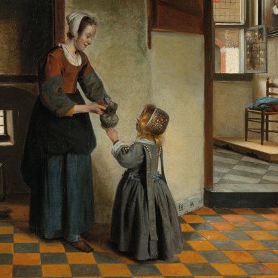 Woman with a Child in a Pantry (detail; c. 1656–60), Pieter de Hooch. Rijksmuseum, Amsterdam