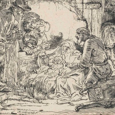 The Adoration of the Shepherds (detail; c. 1654), Rembrandt.