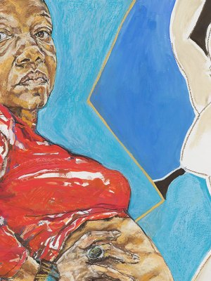 Standing Figure with African Masks (2018), Claudette Johnson. Tate, London