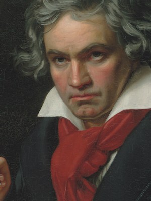 Beethoven with the manuscript for Missa Solemnis (detail; 1820), Joseph Karl Stieler.