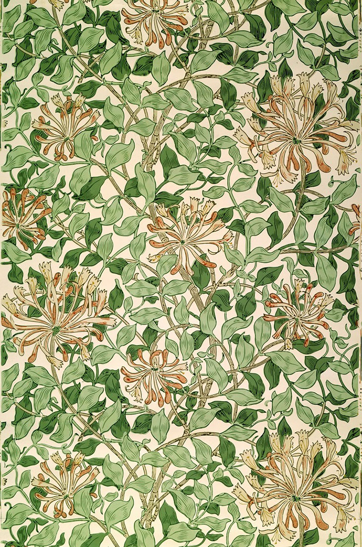 ‘Honeysuckle’ wallpaper (c. 1883), May Morris.