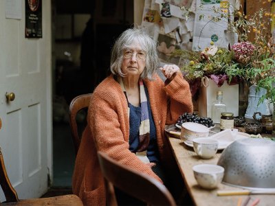 Rose Wylie photographed in her cottage in Kent in November 2019.