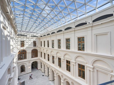 The new glass roof covering the courtyard of the Princes Czartoryski Museum in Kraków. Photo: Tomasz Markowski; © National Museum in Kraków