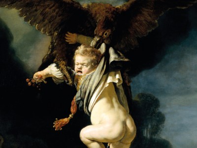 The Abduction of Ganymede (detail; 1635), Rembrandt van Rijn.