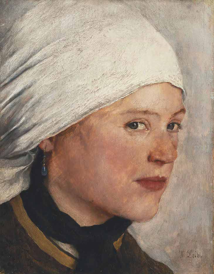 Girl with a White Headscarf (c. 1876), Wilhelm Leibl.