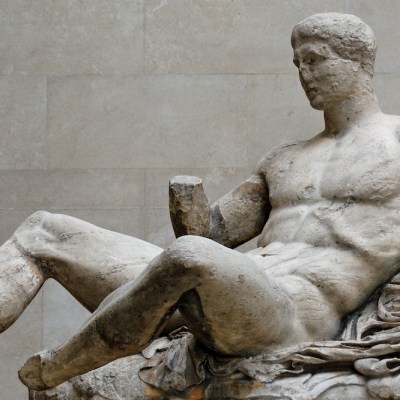 The Dionysos pediment from the Parthenon marbles at the British Museum.