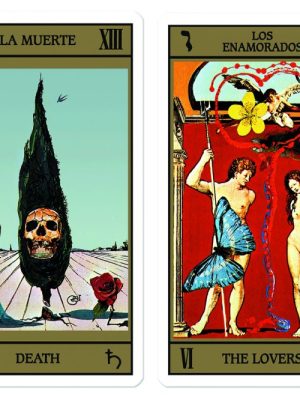 Two of a deck of 78 tarot cards designed by Salvador Dalí and originally published in 1983–84.