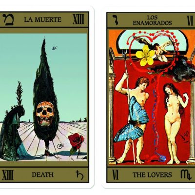 Two of a deck of 78 tarot cards designed by Salvador Dalí and originally published in 1983–84.