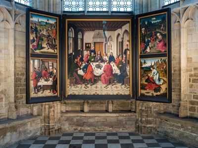 View of The Last Supper (1464–68) by Dieric Bouts (c. 1415–75) in St Peter's Church, Leuven. Photo: Ⓒ Rudi Van Beek; courtesy M Leuven