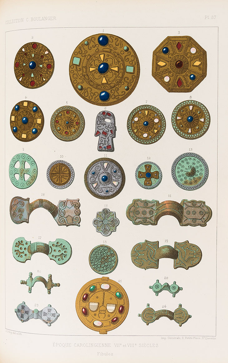 Plate from Le Mobilier Funéraire Gallo-Roman et Franc en Picardie et en Artois (Paris, 1902).