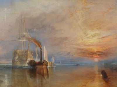 The Fighting Temeraire tugged to her last berth to be broken up, 1838 (1839), J.M.W. Turner.