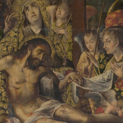 Pietà (detail; c. 1720), Melchor Pérez Holguín.