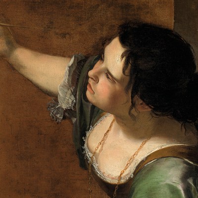 Self-Portrait as the Allegory of Painting (La Pittura) (detail; c. 1638–39), Artemisia Gentileschi.