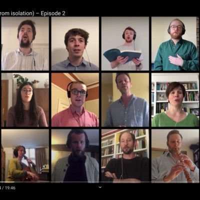 Screenshot from episode two of the Oxford Back Soloists’ St John Passion from Isolation