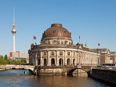A view of Museum Island and the Bode Museum in Berlin.