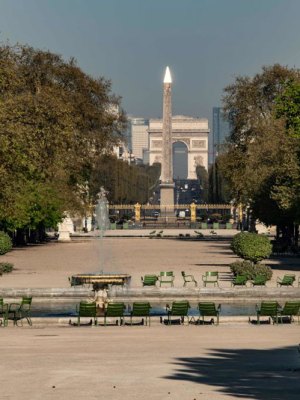 The empty Tuileries in Paris during the lockdown in April 2020.