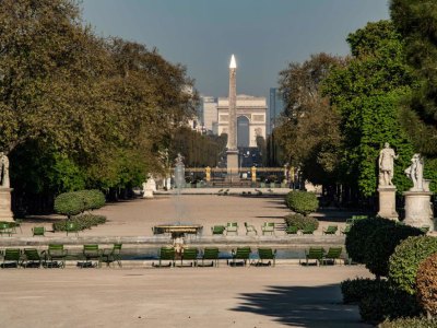 The empty Tuileries in Paris during the lockdown in April 2020.