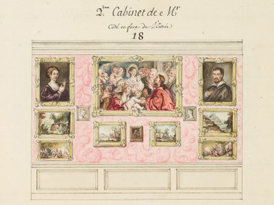 Detail showing the ‘second cabinet’ on page 50 of the Catalogue des Tableaux de Mr Julienne (c. 1756), compiled by Jean-Baptiste-François de Montullé. Morgan Library and Museum, New York