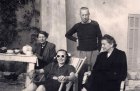 Detail of photograph of (left to right) Sophie Taeuber-Arp, Sonia Delaunay, and Jean (Hans) Arp in Grasse in 1942.